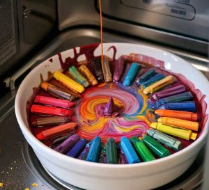 microwaving crayons