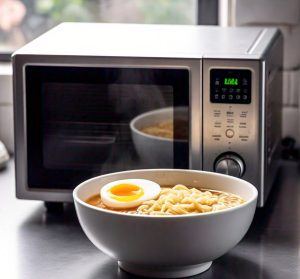 microwaving egg in ramen