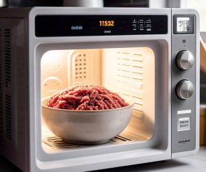 defrosting ground beef in the microwave