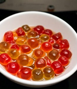 gummy bears melted in a microwave