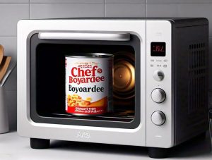 microwaving Chef Boyardee in the can