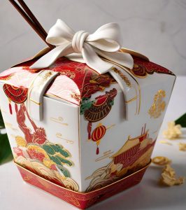 chinese take out box in microwave