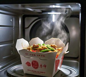 microwaving chineese take out box