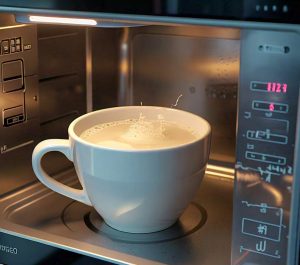 microwaving a cup of milk