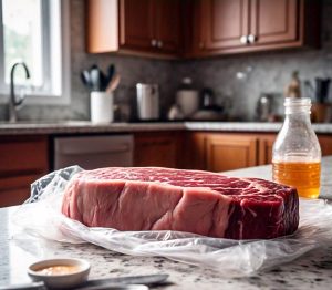 defrosting steak in the microwave