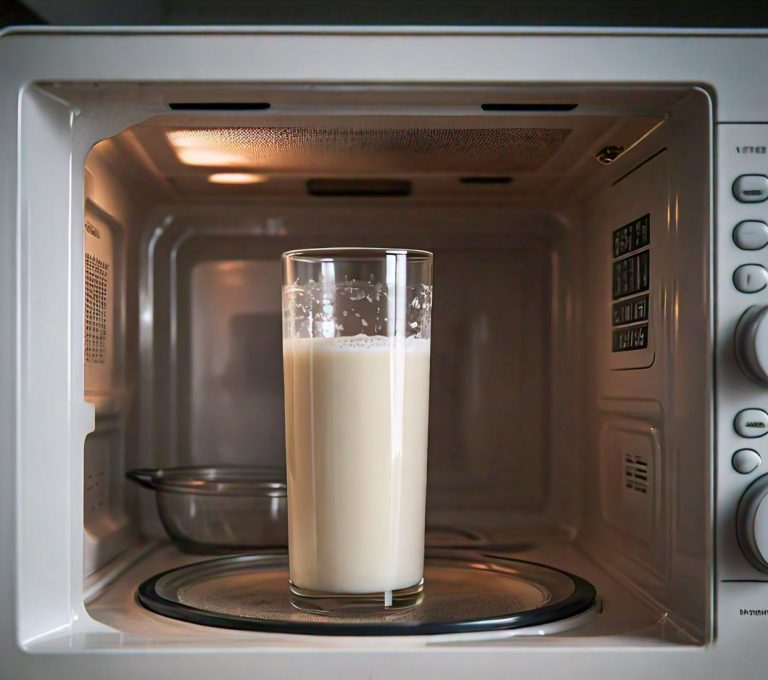 almond milk heating in microwave