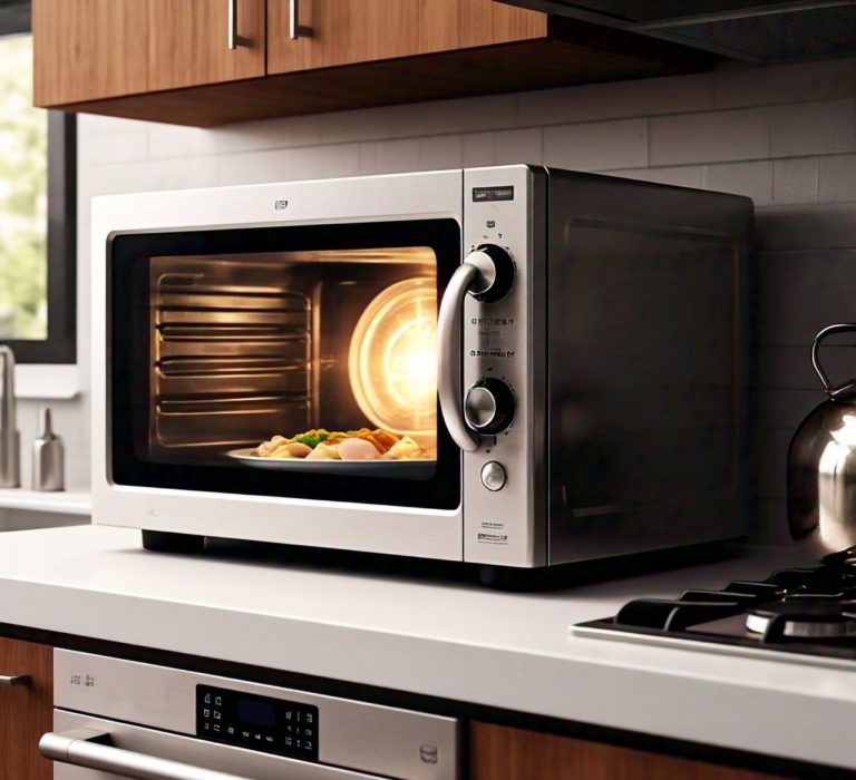 microwave over a gas stove