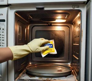 cleaning microwave with clorox wipes