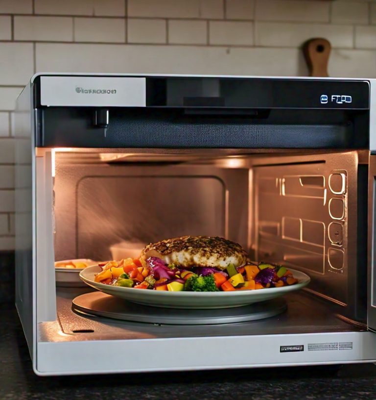 over the range microwave inside a cabinet