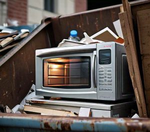 microwave in a dumpster