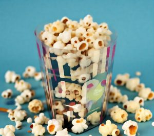 microwave popcorn cooking on the stove