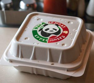 heating Panda Express styrofoam box in microwave