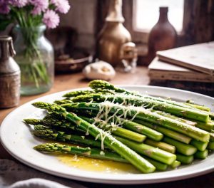 asparagus cooking in the microwave