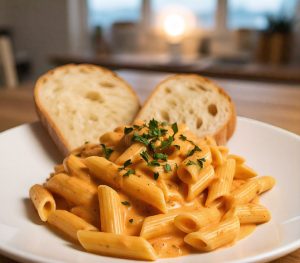 pasta cooked in the microwave