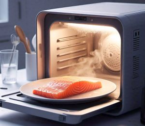 defrosting salmon in the microwave