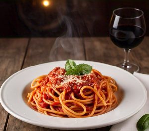 spaghetti cooking in the microwave