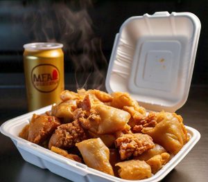 styrofoam take out containers in microwave