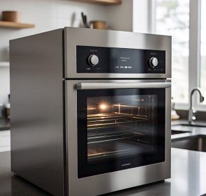 microwave popcorn making in an oven