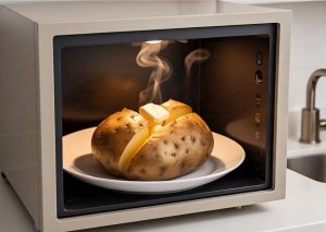 microwaving baked potato