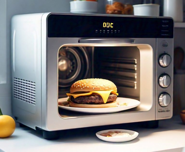 microwaving burger