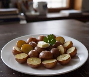 microwaved baby potatoes