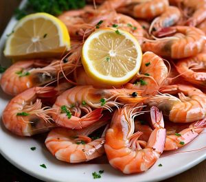 shrimps cooked in a microwave