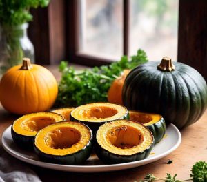 acorn squash cooking in the microwave