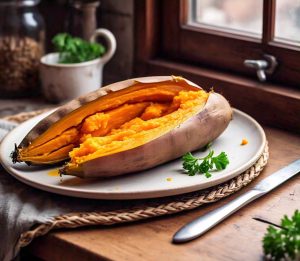 microwave cooking of sweet potato