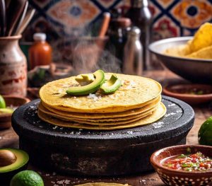 corn tortillas heating in microwave