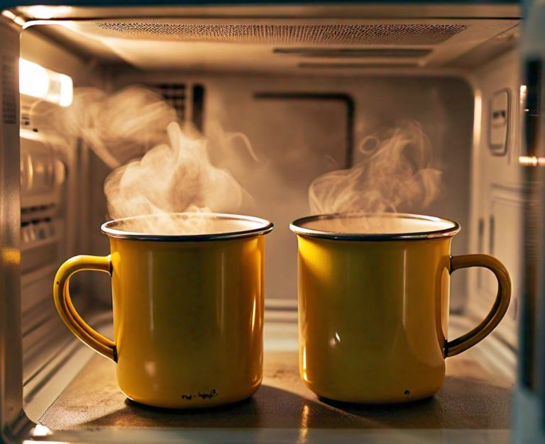 microwaving enamel mugs