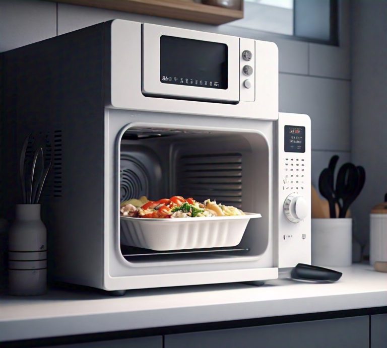 microwaving food in a foam plate