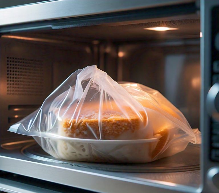 plastic bag in microwave