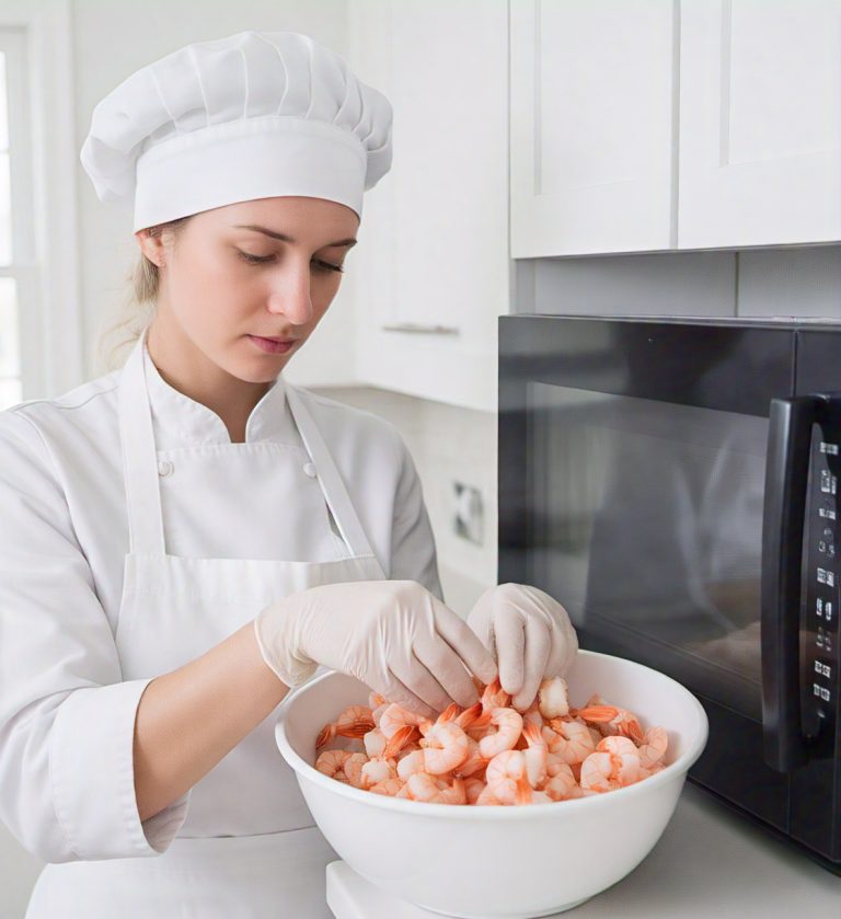 defrosting shrimp in the microwave