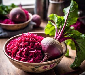 beets cooking in the microwave