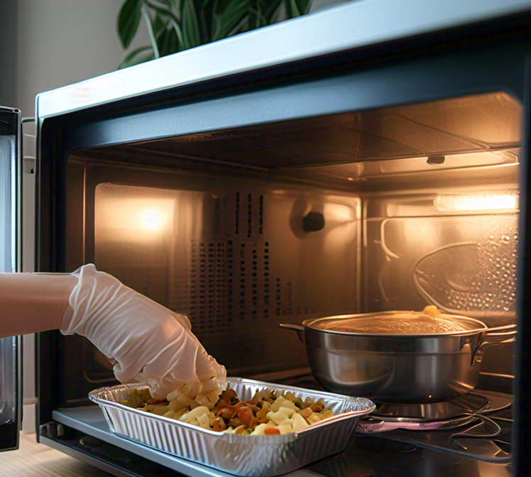 microwaving in aluminum container