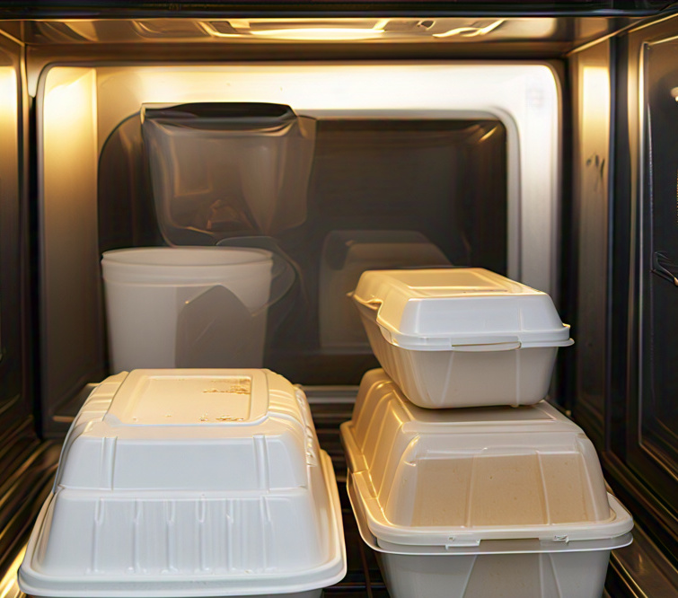 microwave food in to-go containers