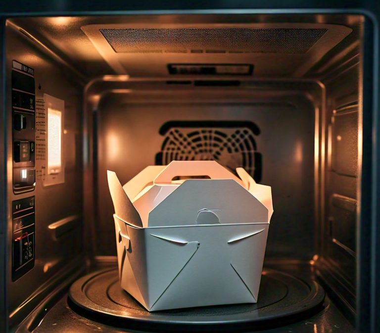 paper container in microwave