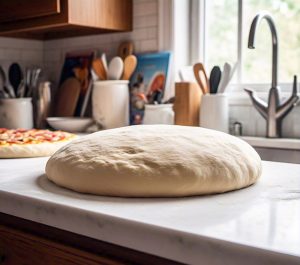 frozen pizza dough defrosting in microwave