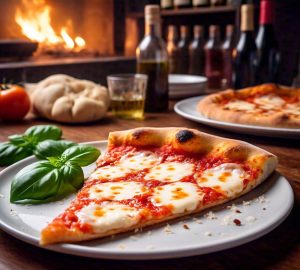 frozen pizza cooking in the microwave