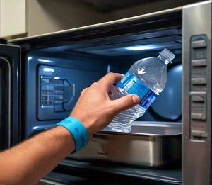 microwaving plastic water bottle