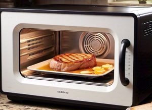 pork chops cooking in the microwave