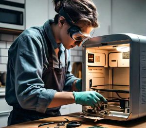 repairing a damaged microwave