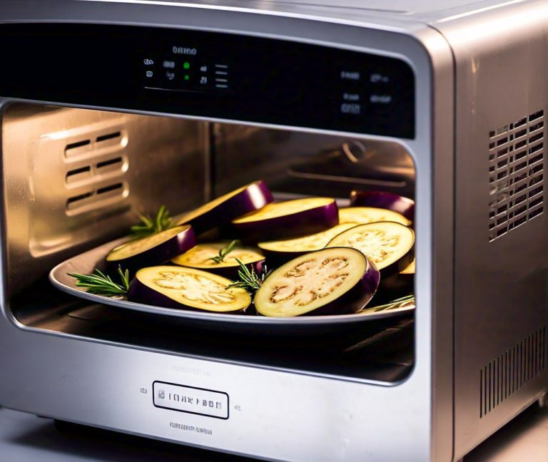 eggplant cooking in microwave