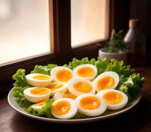 boiled eggs reheating in microwave