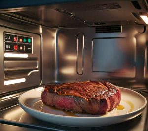 steak reheating in a microwave