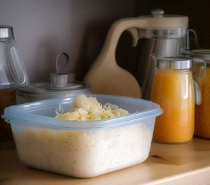 microwave food in tupperware container