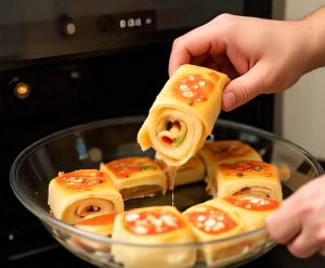 cooking pizza rolls in the microwave