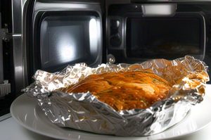 microwaving food wrapped in foil