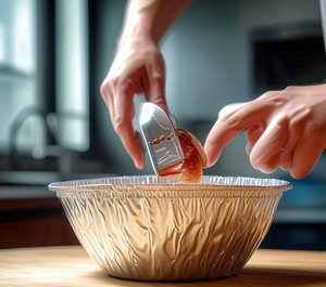 microwaving food in foil bowl