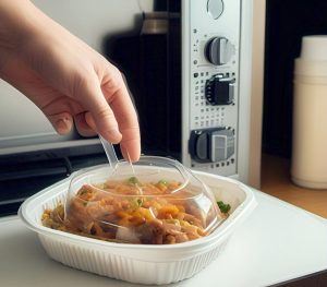 plastic to go container heating in microwave